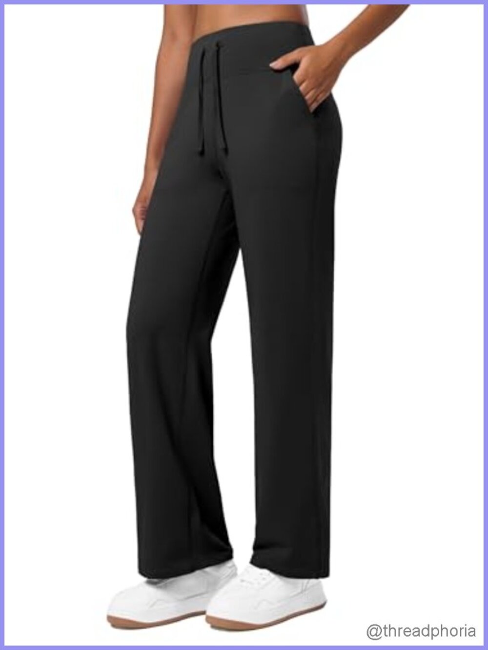 Fleece Lined Wide Leg Pants with Pockets High Waist Thermal Yoga Lounge Pants